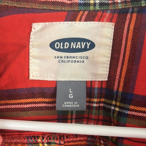 Old Navy plaid cotton flannel button down - Picture 3 of 3